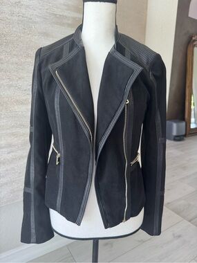 H&M Black Women's Moto Zip Jacket
